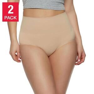 Gloria Vanderbilt Seamless Shaping Brief 2 Pack Tan Med Control Shapewear Size M